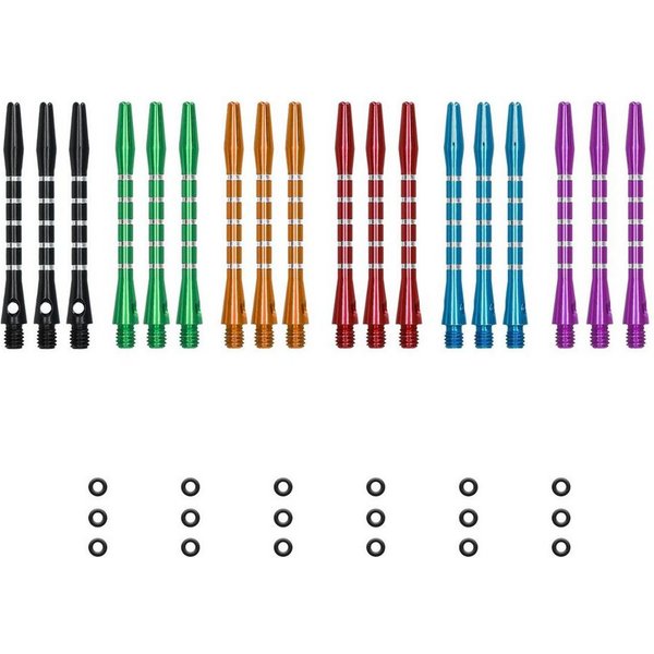 kwmobile Dartpfeil Dart Shafts Set mit Gummi Ring, aus Aluminium - 2ba Gewinde - 48mm lang Dartpfeil-Schäfte Dartschäfte
