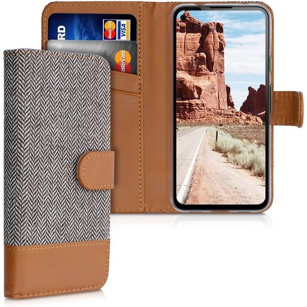 kwmobile Handyhülle Wallet Case für Google Pixel 4a, Hülle mit Ständer - Handyhülle Kartenfächer
