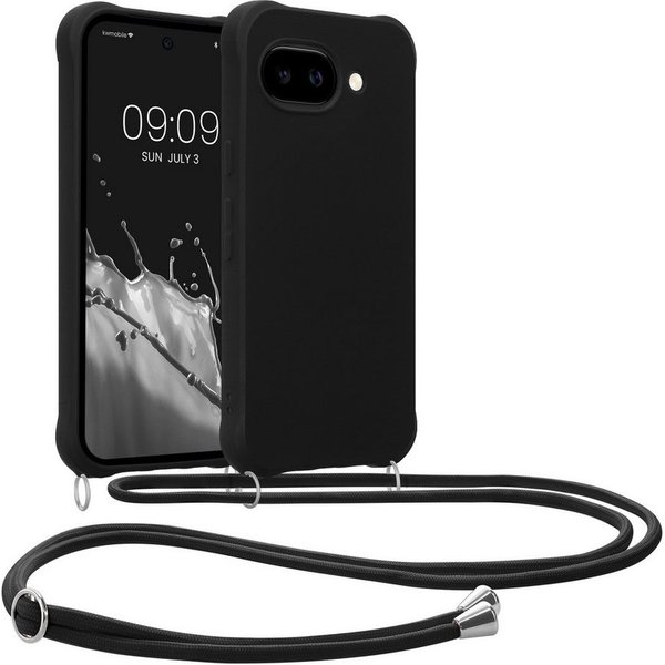 kwmobile Smartphone-Hülle Hülle für Google Pixel 10a, mit Metall Kette zum Umhängen - Silikon Handy Cover Case Schutzhülle