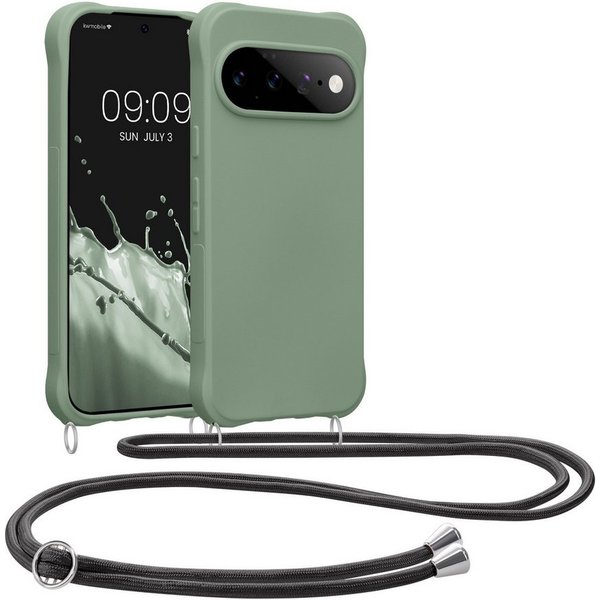 kwmobile Smartphone-Hülle Hülle für Google Pixel 11 Pro, mit Metall Kette zum Umhängen - Silikon Handy Cover Case Schutzhülle