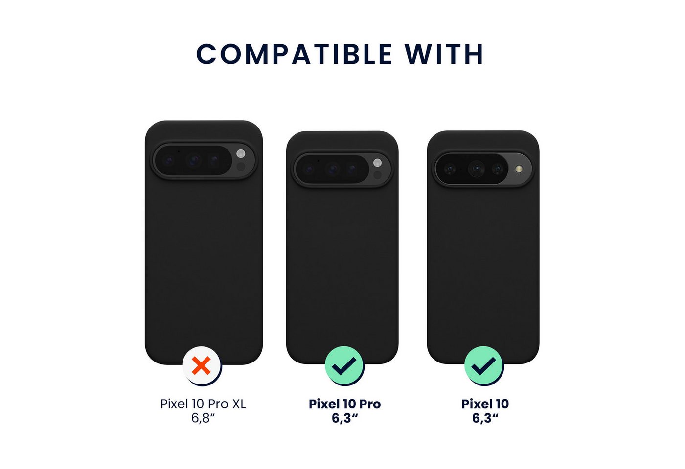 kwmobile Smartphone-Hülle Hülle kompatibel mit Google Pixel 10 / Pixel 10 Pro, magnetische Handyhülle Silikon Case - Cover gummiert – Bild 2 von 5