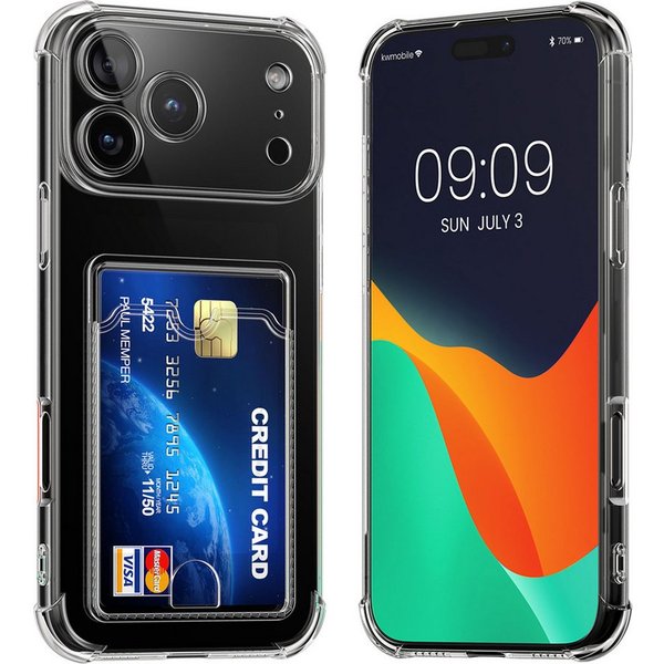kwmobile Smartphone-Hülle Hülle mit Kartenfach für Apple iPhone 18 Pro Max / iPhone 17 Pro Max, Handyhülle iPhone 18 Pro Max / iPhone 17 Pro Max mit Kartenfach 