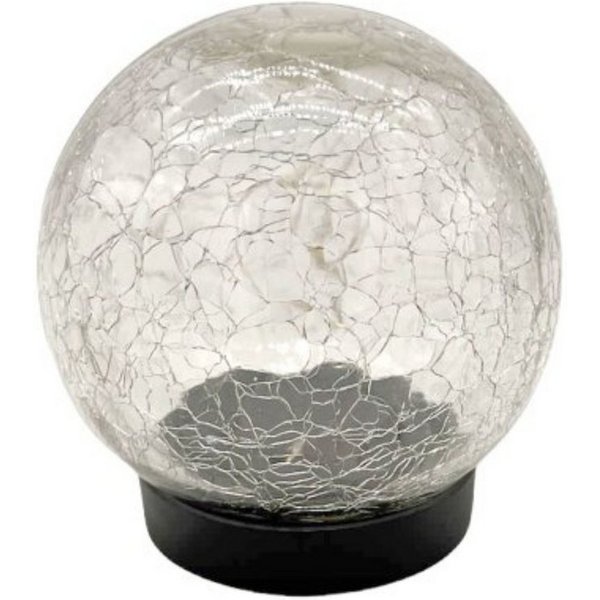 Kynast Garden LED Solarleuchte Solar Glaskugel LED Gartenleuchte Bruchglas Optik warmweiß 12cm