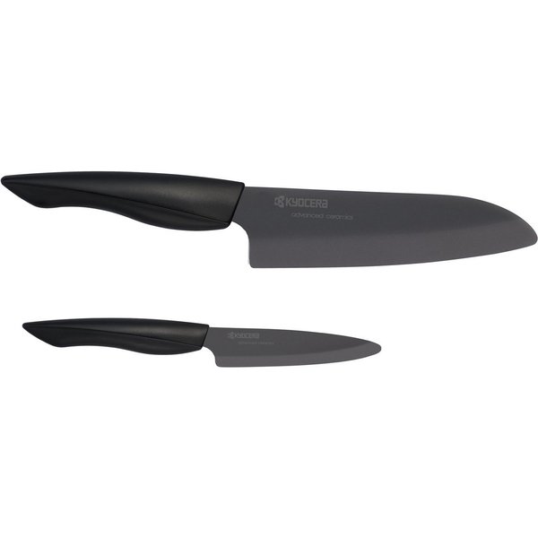 KYOCERA Messer-Set SHIN (Set, 2-tlg), Gemüse-/Santokumessser, extrem scharfe Klinge, Zirkoniakeramik