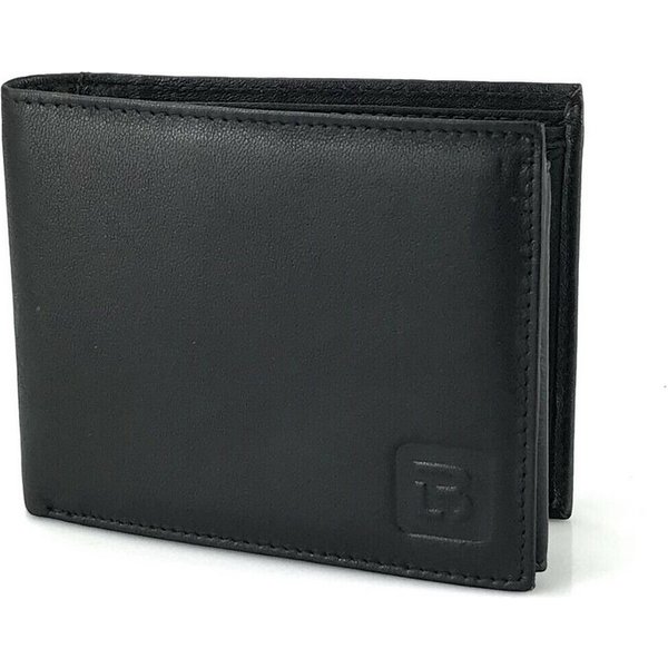 L&B Geldbörse + RFID-Schutz & 7 Kartenfächer, Leder Portemonnaie >2648< Geldbeutel, Druckknopffach & Reißverschlussfach + 3 Sichtfächer