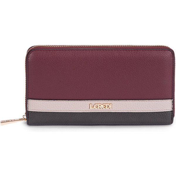 L. CREDI Geldbörse Zip Around Wallet, mit RFID-Blocker Schutz