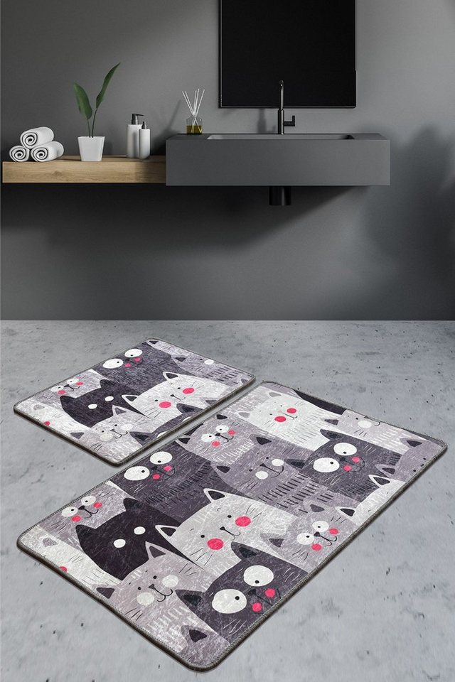 L'Essentiel Maison Badematte 100% POLYESTER, 10 mm L2376, Höhe 10 mm, Maschinenwaschbar, fußbodenheizungsgeeignet, Polyester, Rechteckig, Badematte+WC-Vorleger, – Bild 2 von 4