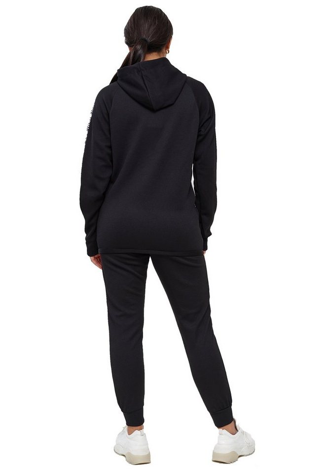 L.gonline Freizeitanzug Damen Jogging-ANZUG, mit Bündchen und Tunnelzug, Trainingsanzug (Kapuzenjacke mit Reißverschluss, Hose, 2-tlg), Fitness Freizeit Casual – Bild 4 von 5