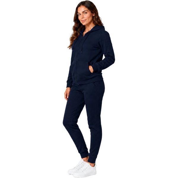 L.gonline Freizeitanzug Damen Jogging-ANZUG X240, Prime (Kapuzenjacke mit Reißverschluss, Hose, 2-tlg), Fitness Freizeit Casual