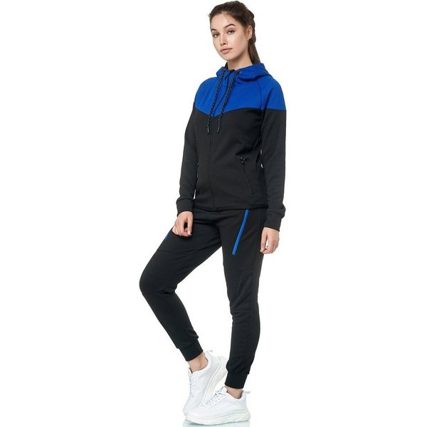 L.gonline Freizeitanzug Damen Jogginganzug, Freizeitanzug 984 (Kapuzenjacke mit Reißverschluss, Hose, 2-tlg), Fitness Freizeit Casual