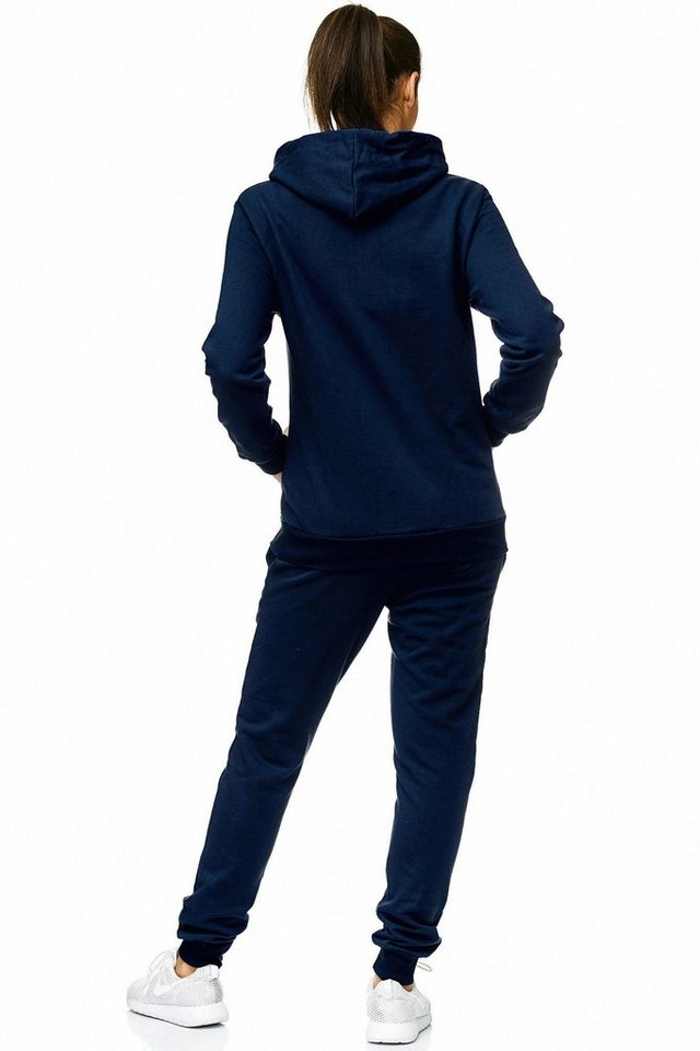 L.gonline Freizeitanzug Damen Jogginganzug, Freizeitanzug, Hausanzug 586 (Kapuzenjacke mit Reißverschluss, Hose, 2-tlg), Fitness Freizeit Casual – Bild 4 von 5