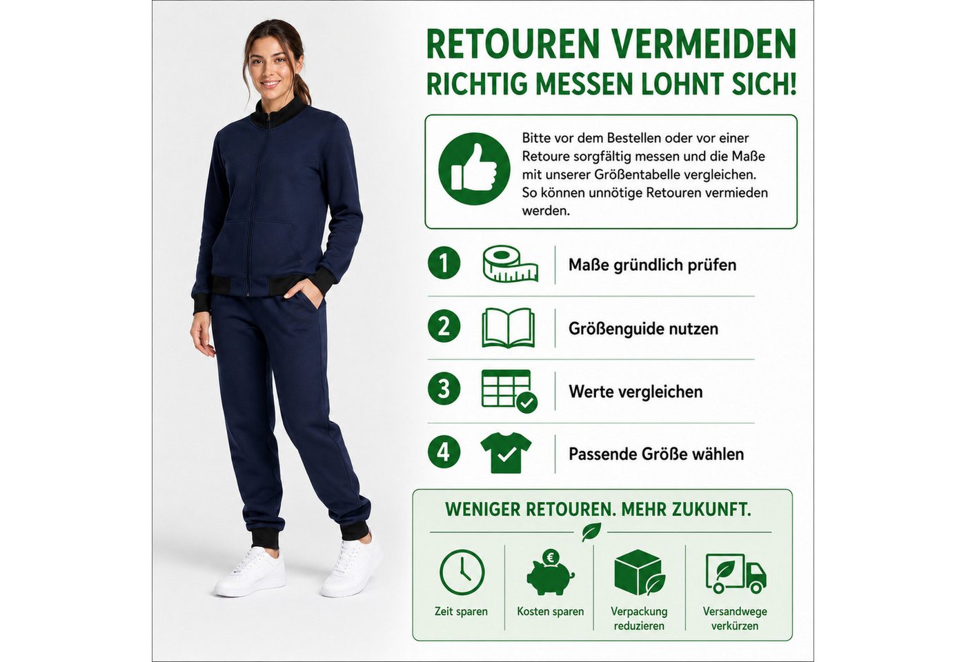 L.gonline Freizeitanzug Damen Trainingsanzug, Freizeitanzug ohne Kapuze 500A (2-tlg., im modischem Design), Fitness Freizeit Casual – Bild 5 von 5