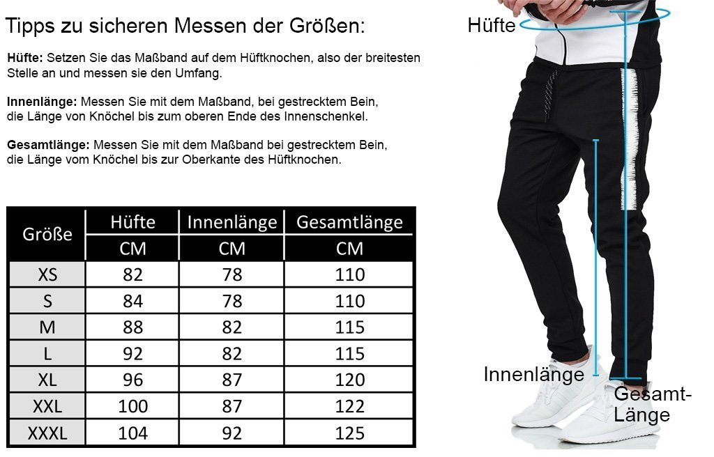L.gonline Freizeitanzug Herren Jogging-ANZUG, mit Bündchen und Tunnelzug, Trainingsanzug (Kapuzenjacke mit Reißverschluss, Hose, 2-tlg), Fitness Freizeit Casual – Bild 5 von 5