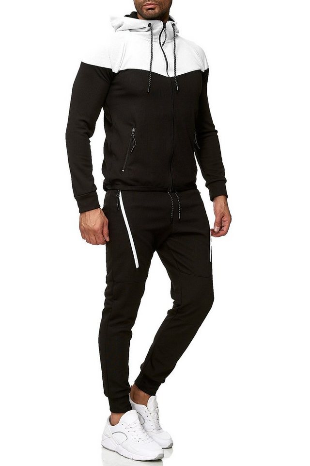 L.gonline Freizeitanzug Herren Jogginganzug, Freizeitanzug 984 (Kapuzenjacke mit Reißverschluss, Hose, 2-tlg., im modischem Design), Fitness Freizeit Casual – Bild 3 von 5