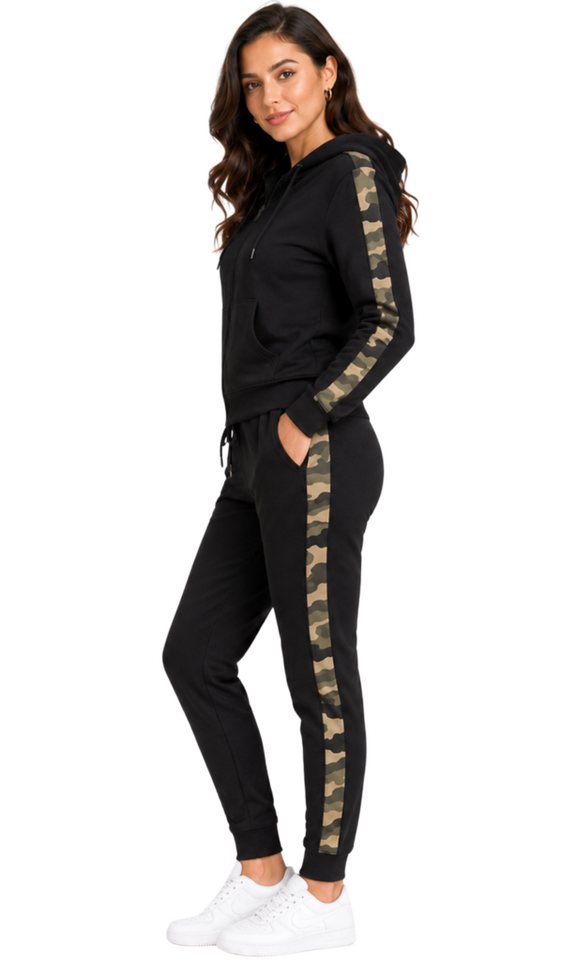 L.gonline Jogginganzug Damen Freizeitanzug, Sportlich, mit Streifen 526 (Packung, 2-tlg., im modischem Design), Fitness Freizeit Casual – Bild 2 von 5
