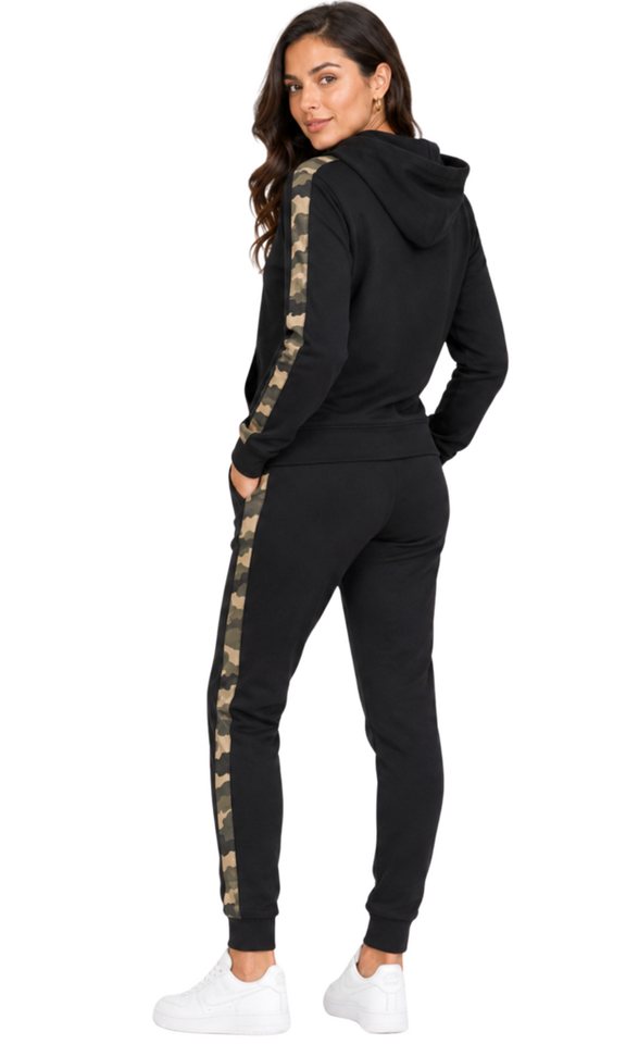 L.gonline Jogginganzug Damen Freizeitanzug, Sportlich, mit Streifen 526 (Packung, 2-tlg., im modischem Design), Fitness Freizeit Casual – Bild 4 von 5