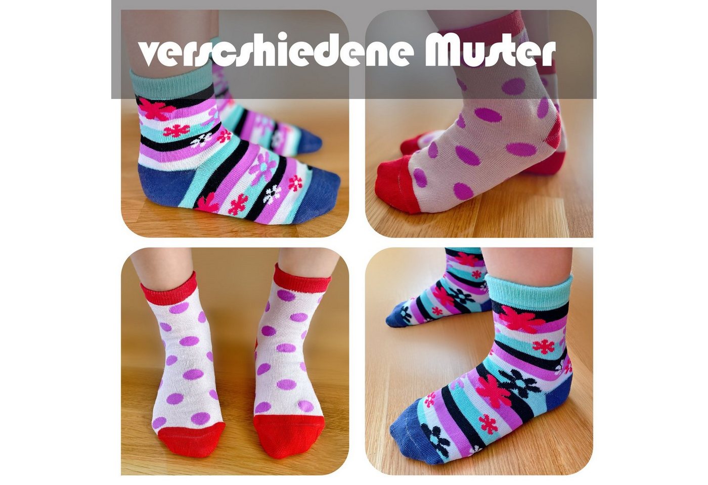 L&K-II Langsocken 2803-2809 (Beutel, 10/12 Paar) Mädchen Socken aus Baumwolle – Bild 4 von 5