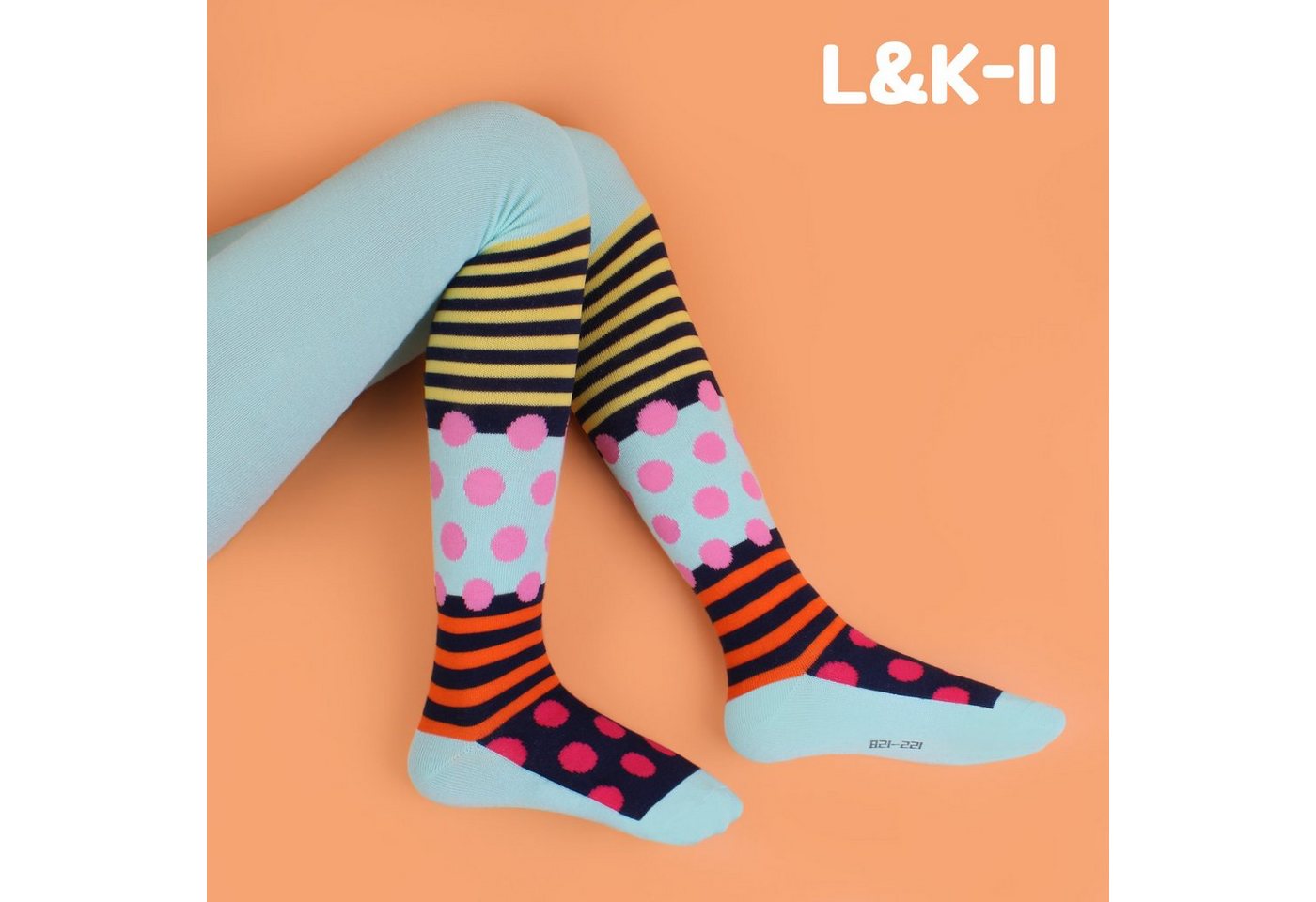 L&K-II Strumpfhose 2761 (3er-Pack) blickdicht Mädchen Strumpfhosen mit Punkte und Streifen Mustern – Bild 5 von 5