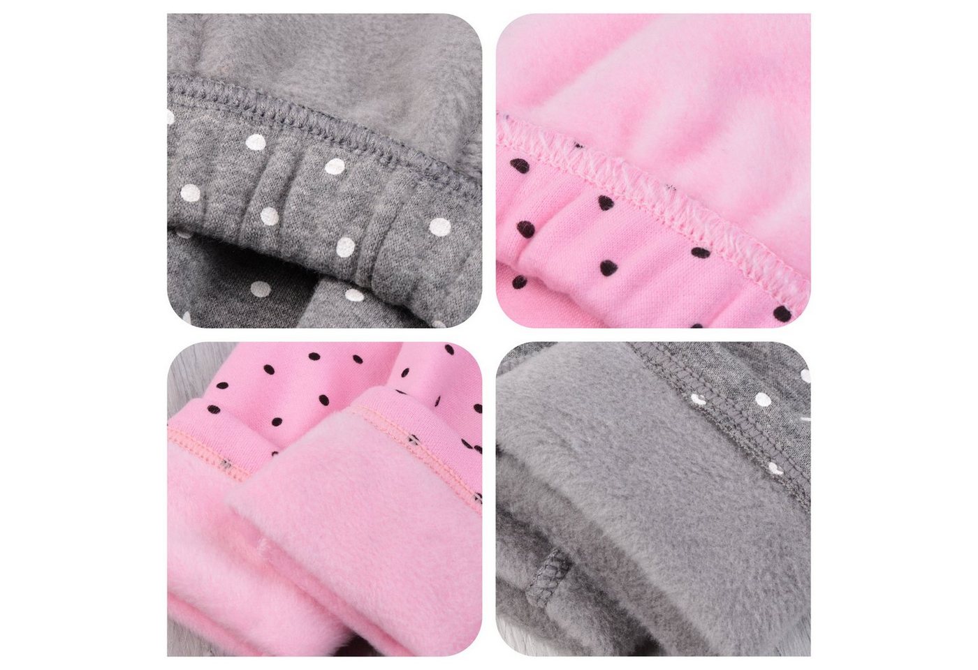 L&K-II Thermoleggings 4603 (1/2/3er-Pack, 2-tlg., 2er-Pack) gefütterte Winter Leggings Mädchen mit Punktmuster – Bild 4 von 5
