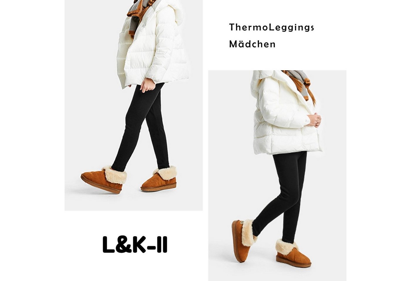 L&K-II Thermoleggings 4610 (2er-pack, 3-tlg) Thermoleggings Mädchen mit Fleece gefütterte – Bild 3 von 5