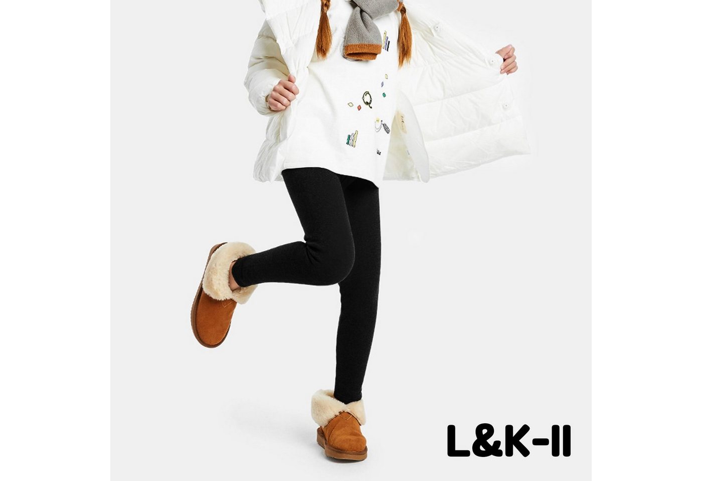 L&K-II Thermoleggings 4610 (2er-pack, 2-tlg) Thermoleggings Mädchen mit Fleece gefütterte – Bild 2 von 5