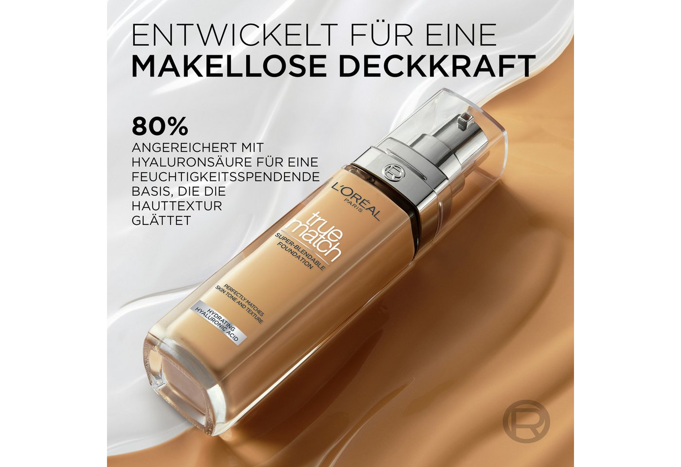 L'ORÉAL PARIS Foundation TRUE MATCH FOUNDATION, lässt sich mühelos verblenden, ohne sichtbare Ränder zu hinterlassen – Bild 5 von 5