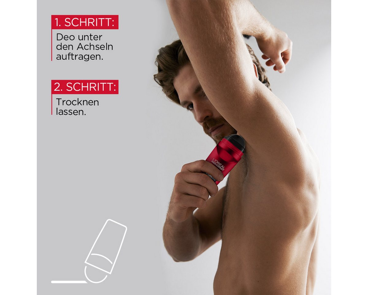 L'ORÉAL PARIS MEN EXPERT Deo-Roller Deo Roll-on Ultimate Control, Packung, 6-tlg., mit hoher Zuverlässigkeit – Bild 4 von 5