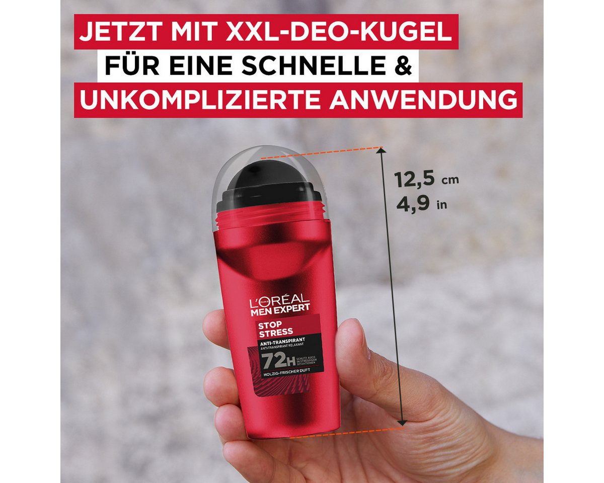 L'ORÉAL PARIS MEN EXPERT Deo-Roller Deo Roll-on Ultimate Control, Packung, 6-tlg., mit hoher Zuverlässigkeit – Bild 5 von 5