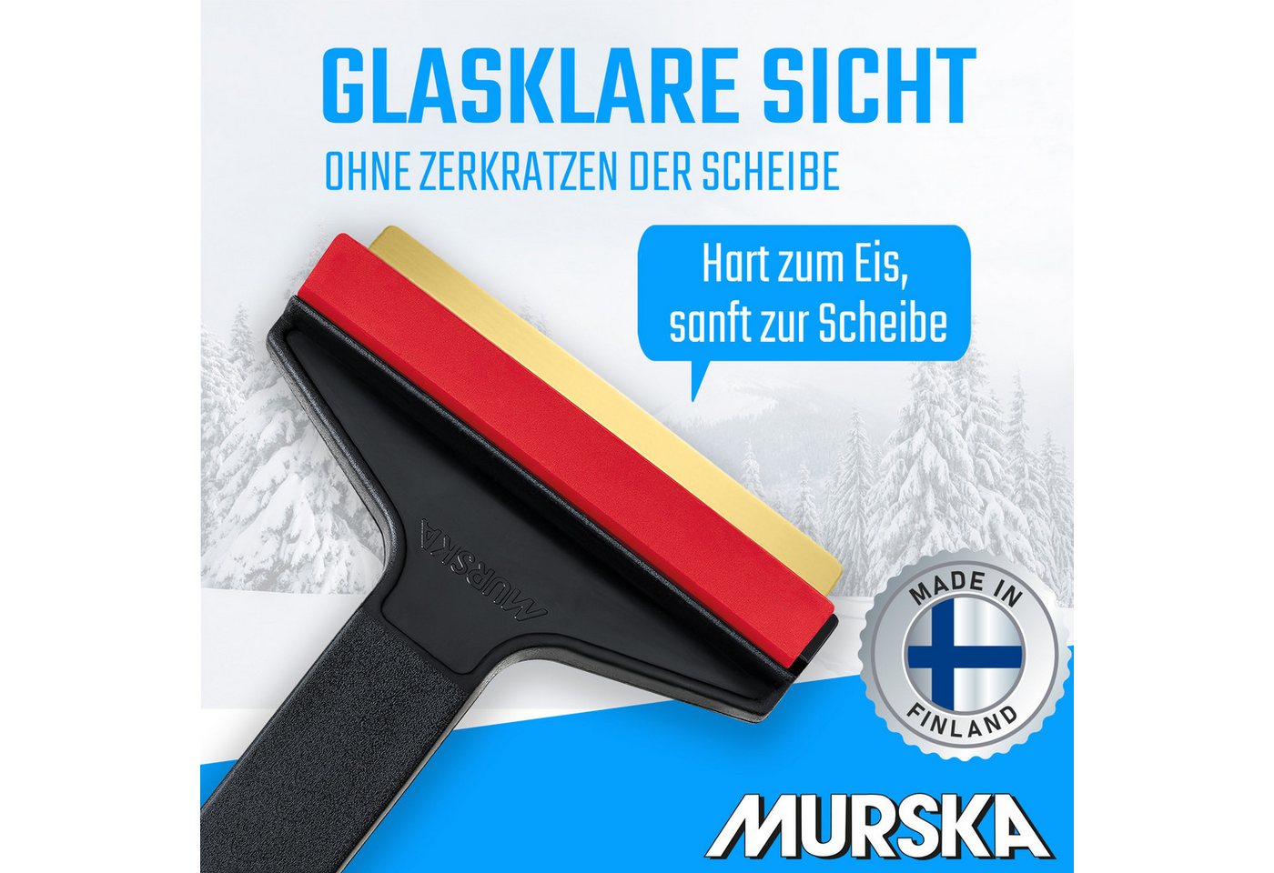 L & P Car Design Eiskratzer Auto 2 Stück 210 mm Eisschaber Scheibenreiniger Messingklinge aus Premium HIPS - Messingklinge & Gummilippe - Murska aus Finnland – Bild 3 von 5