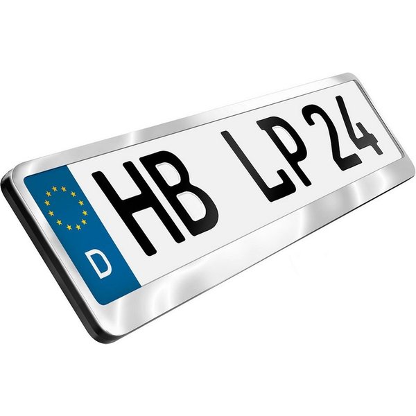 L & P Car Design Kennzeichenhalter für Auto Edelstahl hochglanz poliert Kennzeichenhalter V2A, (2 Stück)