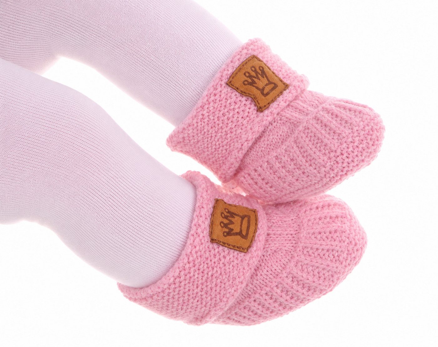 La Bortini Füßlinge Baby Strickschuhe Socken Stricksocken Erstlingssocken Babyschuhe weich, für Neugeborene Babys – Bild 2 von 2