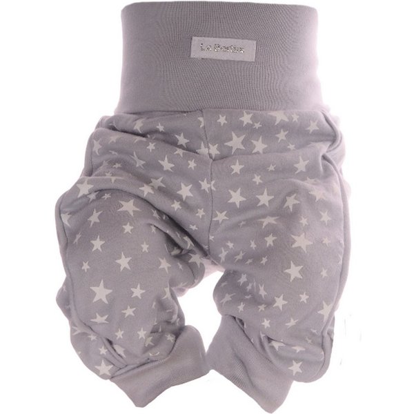 La Bortini Schlupfhose Baby Hose Mitwachshose in Grau oder Weiß mit Sternchen aus Baumwolle, neutral, 44 50 56 62 68 74 80 86 92 98