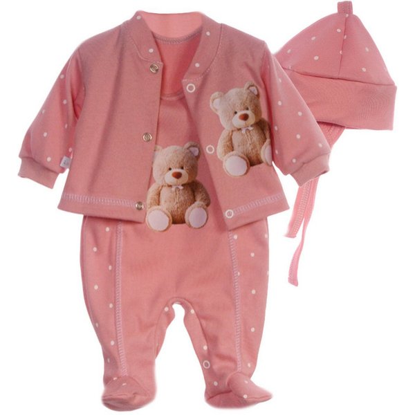 La Bortini Strampler, Jäckchen & Mütze Baby Anzug Stramplerhose Hemdchen Mützchen Set unisex (3-teilig, für Neugeborene Mädchen und Jungen) aus Baumwolle, unise