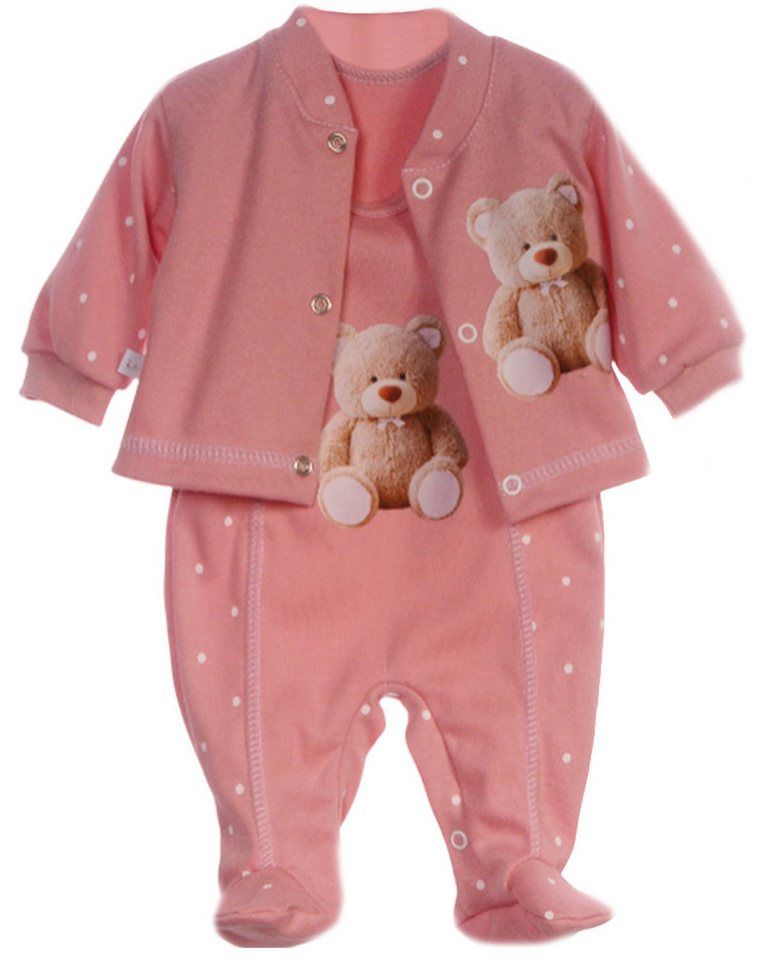 La Bortini Strampler, Jäckchen & Mütze Baby Anzug Stramplerhose Hemdchen Mützchen Set unisex (3-teilig, für Neugeborene Mädchen und Jungen) aus Baumwolle, unise – Bild 4 von 4