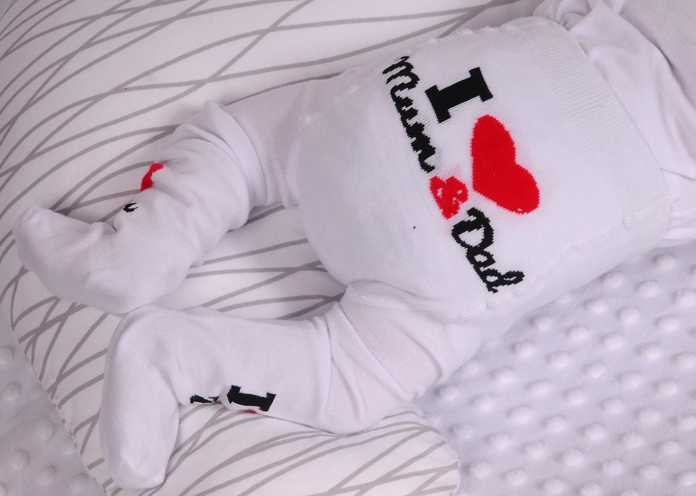 La Bortini Strumpfhose Baby Strumpfhosen 2er Pack Strumpfhose in Weiß und Grau (Set unisex, neutral, für Jungen und Mädchen Erstlingsstrumpfhosen für Neugeboren – Bild 5 von 5
