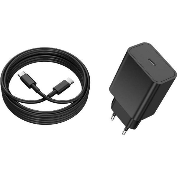 LA CUTE 25W USB-C Schnellladegerät 2m Kabel kompatibel mit Samsung & iPhone Smartphone-Ladegerät (3000,00 mA, Komplett-Set aus Ladeadapter und 2m Kabel für Schn