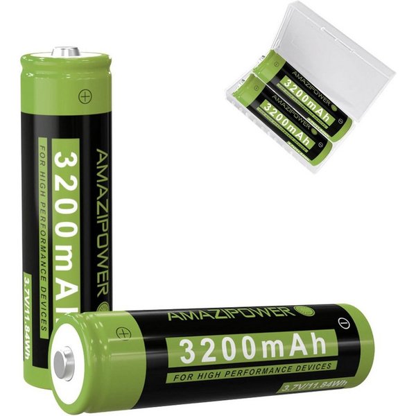 LA CUTE 3200mAh NiMH Akku 3,7V Wiederaufladbar, LED-Stirnlampen Vape Akku 18650 Akku Li-Ion 18650 3200 mAh (3,7 V, 2 St), Hohe Kapazität, Mehrfachschutz, langle