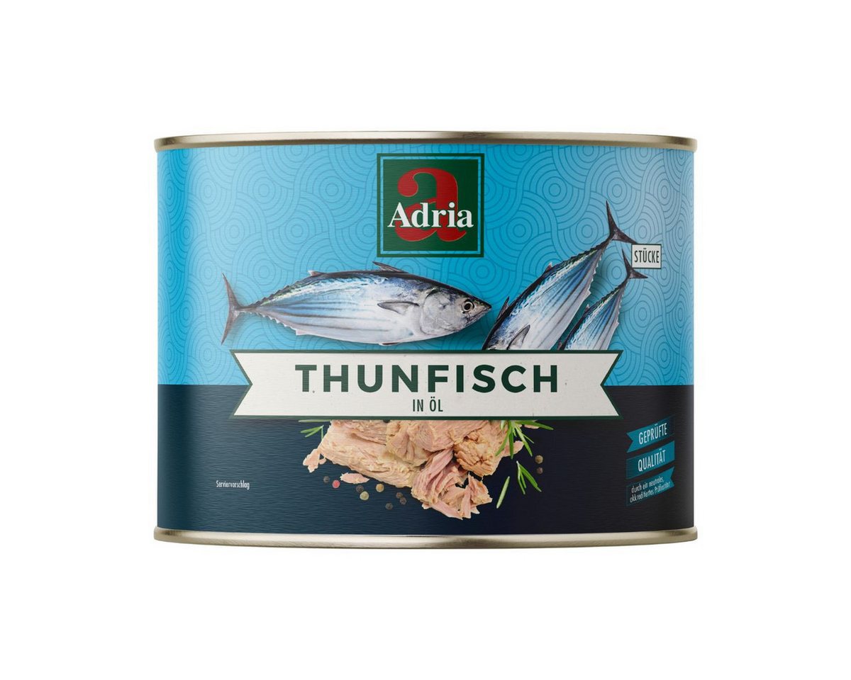La Perla Fischkonserve, La Perla oder Adria Thunfisch Stücke in Öl eingelegt saftig zart 1705g – Bild 3 von 5