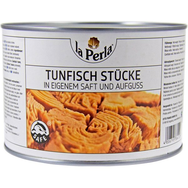 La Perla Fischkonserve, La Perla Thunfischstücke in eigenem Saft und Aufguss Dose 1705g