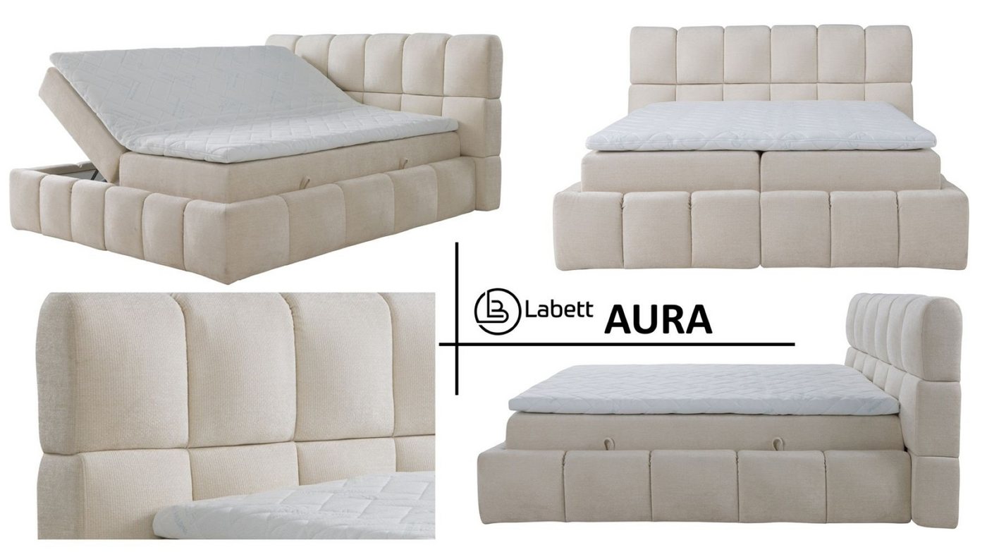 Labett Boxspringbett AURA Bubble Boucle Bett mit Stauraum - 140x200 160x200 180x200 200x200 – Bild 5 von 5