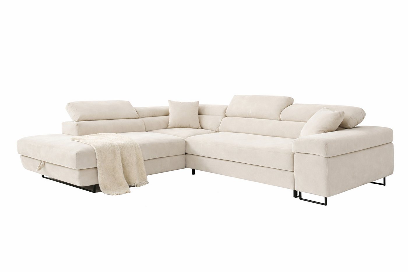 Labett Ecksofa mit Schlaffunktion & Bettkasten Links/Rechts Sofa L-Form GUERO – Bild 2 von 5