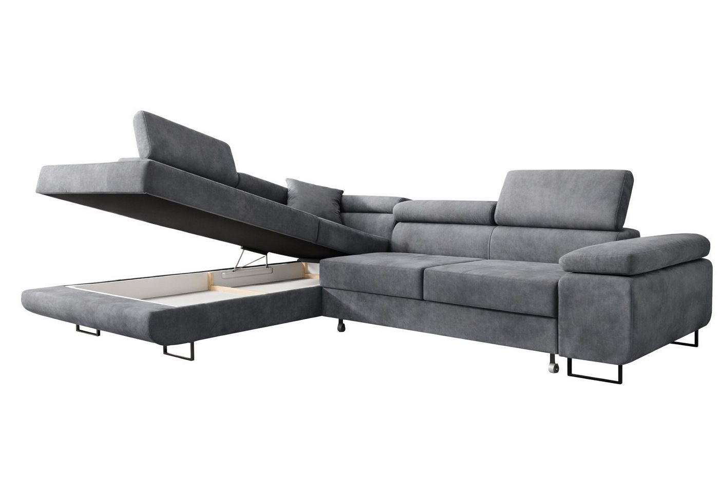 Labett Ecksofa mit Schlaffunktion & Bettkasten Links/Rechts Sofa L-Form GUERO – Bild 4 von 5