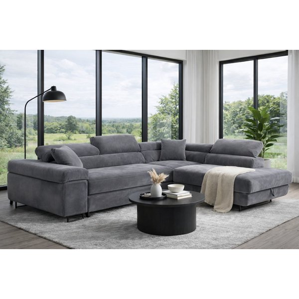 Labett Ecksofa mit Schlaffunktion & Bettkasten Links/Rechts Sofa L-Form GUERO