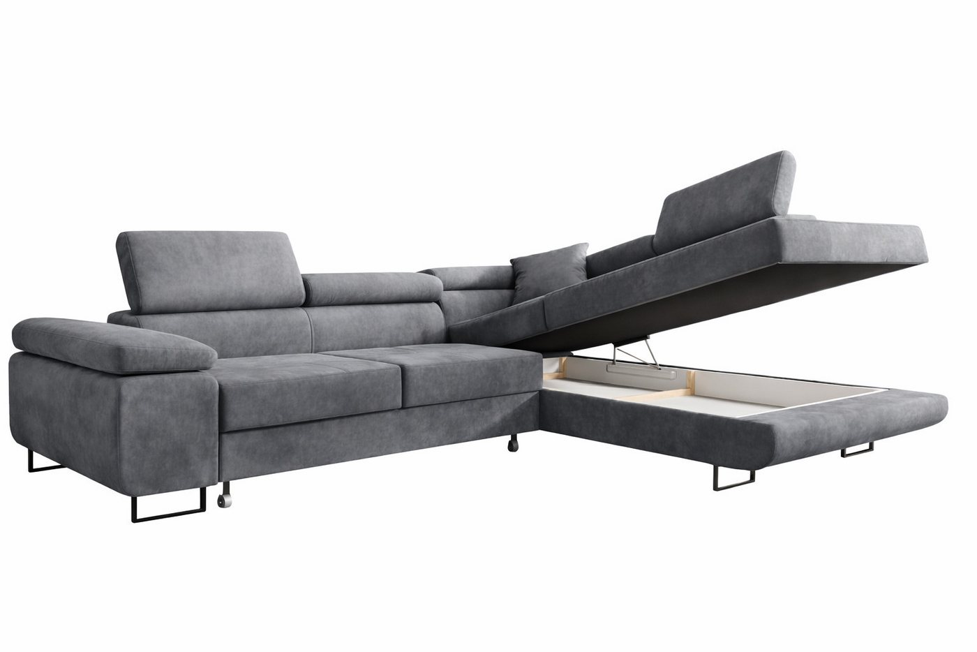 Labett Ecksofa mit Schlaffunktion & Bettkasten Links/Rechts Sofa L-Form GUERO – Bild 4 von 5