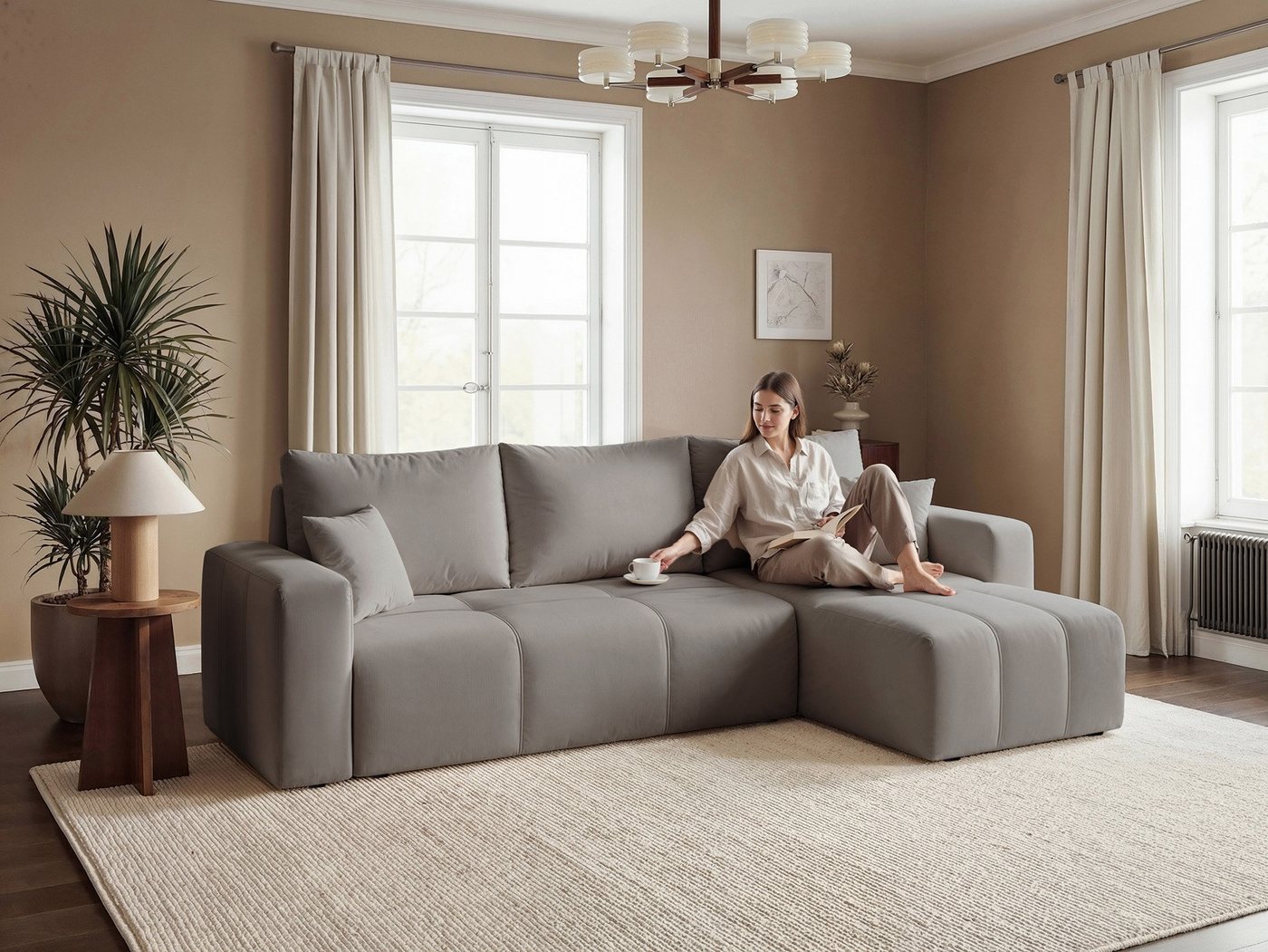 Labett Ecksofa mit Schlaffunktion & Bettkasten PIANO L-Form – Bild 4 von 5