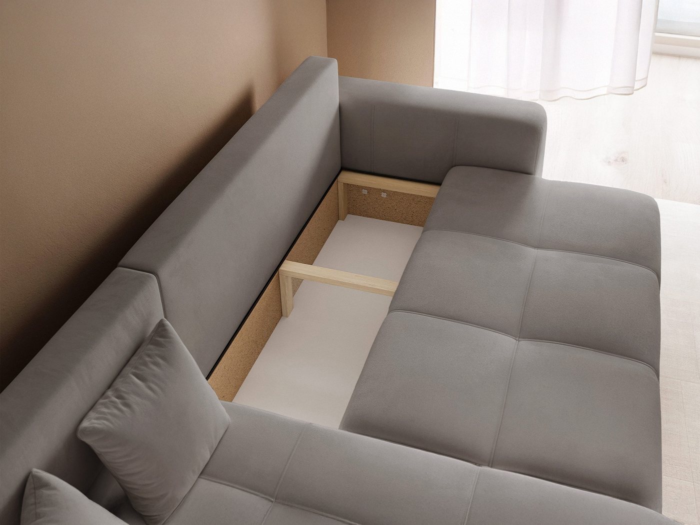 Labett Ecksofa mit Schlaffunktion & Bettkasten PIANO L-Form – Bild 5 von 5