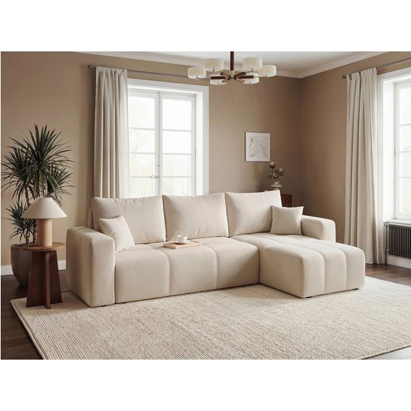 Labett Ecksofa mit Schlaffunktion & Bettkasten PIANO L-Form
