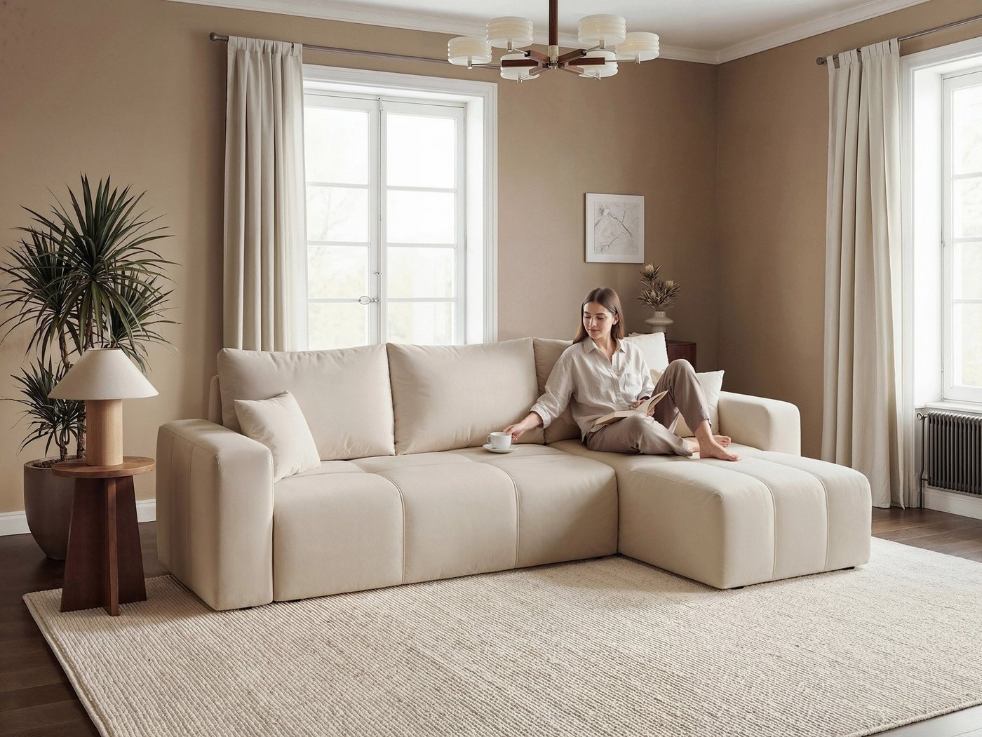 Labett Ecksofa mit Schlaffunktion & Bettkasten PIANO L-Form – Bild 4 von 5