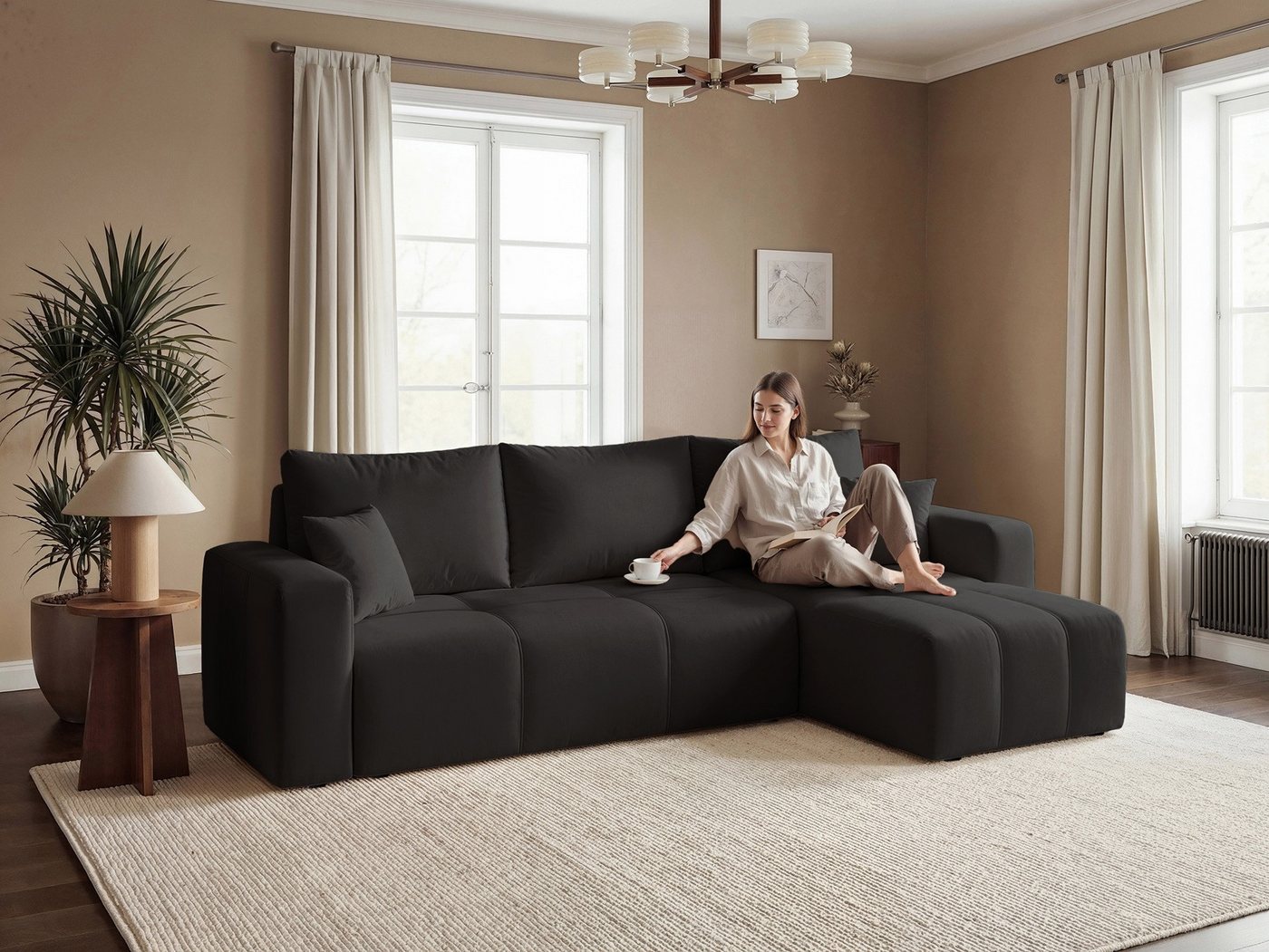 Labett Ecksofa mit Schlaffunktion & Bettkasten PIANO L-Form – Bild 4 von 5