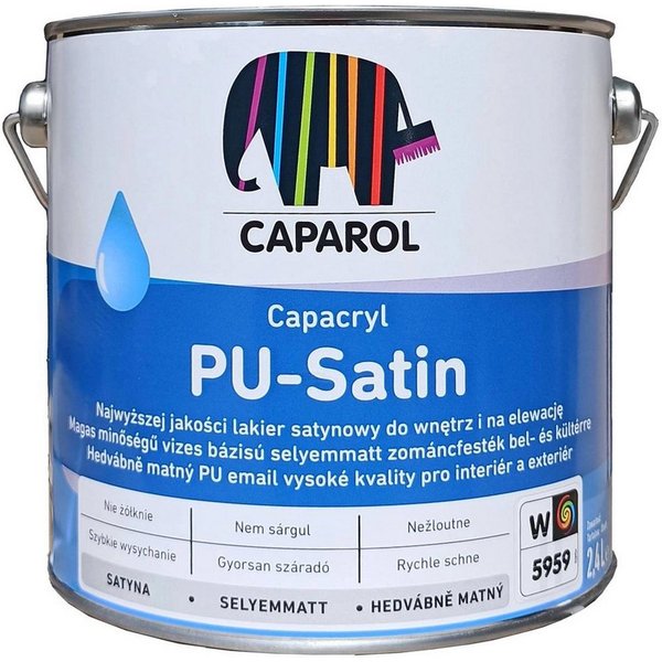 Caparol Lack Caparol Capacryl PU-Satin 2,4L Weißlack Seidenmatt Lack Kratzfest